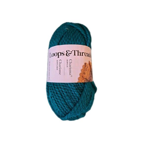 ONE SKEIN Loops & Threads Charisme Acrylic Yarn Blue Grass - Lot 7950 Bulky 5 - Picture 1 of 10